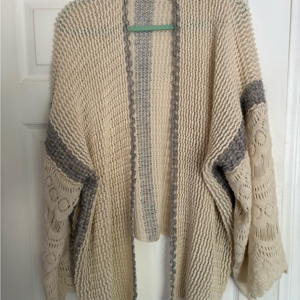 Cozy Cream and Gray Women's Sweater
